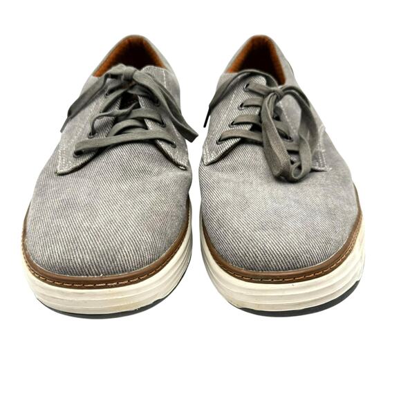 SKECHERS Men's 13 Wide Gray Taupe Moreno Ederson Canvas Oxford Shoes Sneakers - Picture 3 of 8